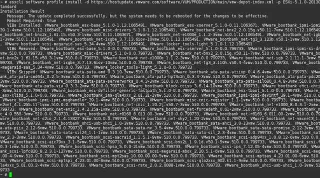 ESXi patchs applied